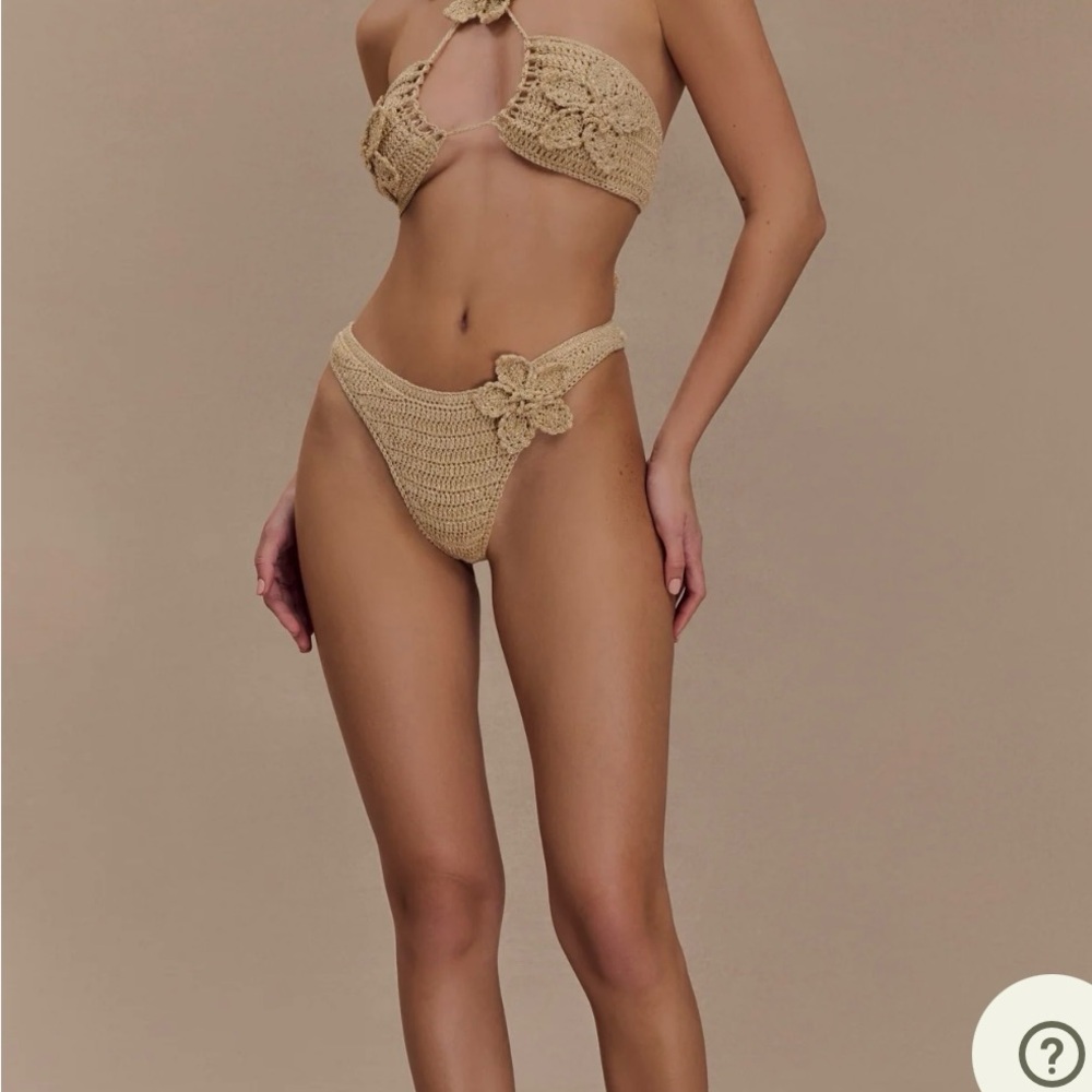 Elegant Crochet Bikini Set in Tan